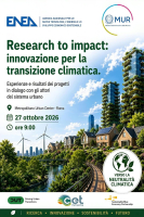 Save the date! Research to Impact: innovazione per la transizione climatica. Esperienze e risultati dei progetti in dialogo con gli attori del sistema urbano 
